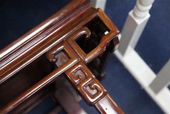 A Chinese hardwood low table, W.91.5cm H.40cm D.43.5cm